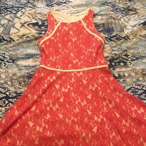 Coral lace dress